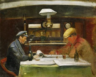 Ombord på "Birkdale", salongen med kapten Walmsley och hans andrebefälhavare, Mr Macwatters, transporterade detta fartyg nitrat till Chiles kust mellan 1892 och 1927