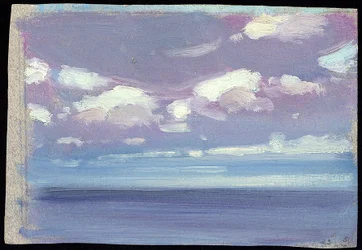 Havslandskap. Olja på papper, av Herbert Barnard John Everett (1876-1949)