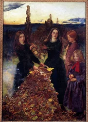 Höstlövsmålning av John Everett Millais (1829-1896)