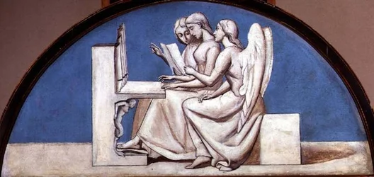 Musik, lunett från en serie på sex, ca 1847 (olja på duk)