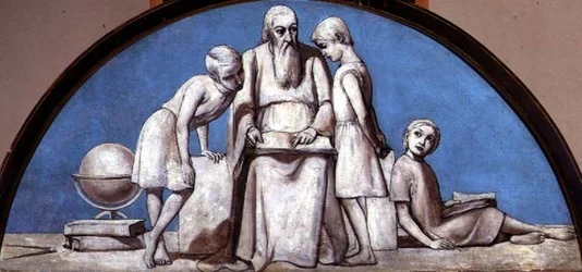 Old Age, lunette från en serie om sex, ca 1847 (olja på duk)