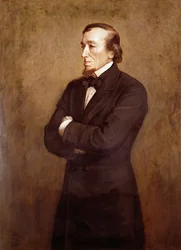 Porträtt av Benjamin Disraeli (1804-1881) Earl of Beaconsfield, 1881