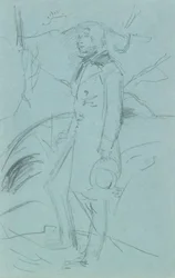 Preliminär skiss för porträttet av John Ruskin, 1853-1854