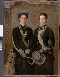 Tvillingarna, porträtt av Kate Edith och Grace Maud Hoare, 1876