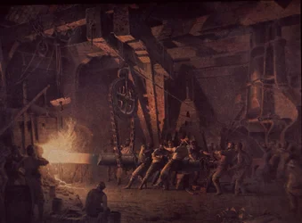 West Point Gun Foundry, smide skaftet, ca 1867 (olja på duk)