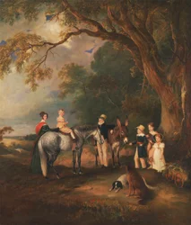 Fröken Catherine Herrick med sina syskonbarn, de fem äldre barnen till pastorn och fru Henry Palmer