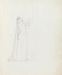 Mrs Siddons som Constance, 1783 (penna, bläck och tvätt på papper)