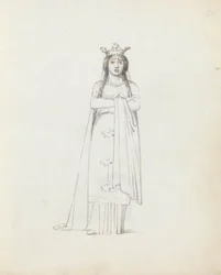 Mrs Siddons som Constance, 1783 (penna, bläck och tvätt på papper)