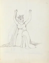 Mrs Siddons som Constance, 1783 (penna, bläck och tvätt på papper)