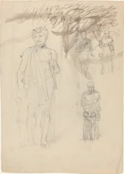Studieark, inklusive Warrior with Child [recto and verso]
