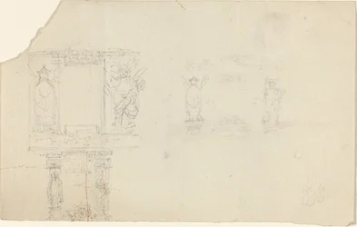 Struktur med figurer i asiatisk klänning (illustration till "The Casket"?)