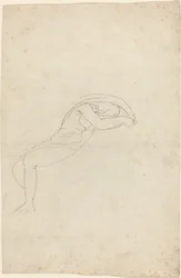 Studie av en halvt liggande figur