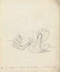 Titania. Inte för ditt rike. - Fairies away, 1783 (penna, bläck & tvätt på papper)