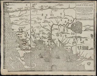 Kartan över New England Från: William Hubbards The Present State of New-England, 1677
