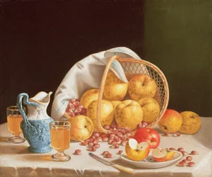 Stilleben med gula äpplen, 1858