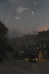 En Zeppelinräd, 8 oktober 1915, ca 1915-18 (olja på duk)