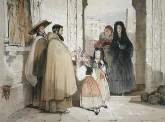 Mendicant Monks Receiving Alms, från 