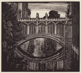 Cambridge: "The Bridge of Sighs" (träsnitt)