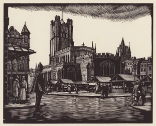 Cambridge: The Market (träsnitt)