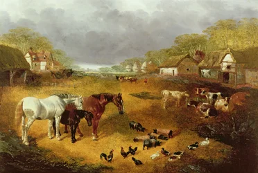 En gård under våren, 1800-talet