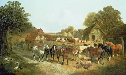 An English Homestead (olja)
