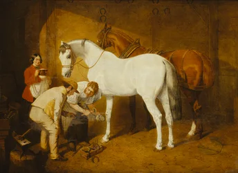 Shoeing the Favorite, 1865