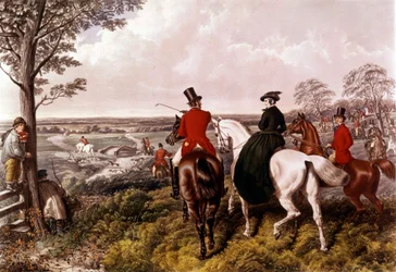 The Depart for the Fox Hunt Print John Frederick Herring (1795-1865) 1870 privat samling