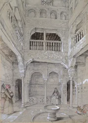 Ingången till baden vid Alhambra, c1830-talet