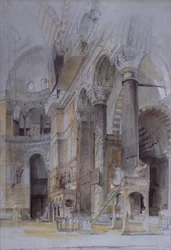 Interiör av Hagia Sofia, Konstantinopel