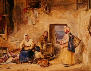 Newhaven Fisherwomen, Edinburgh, ca 1831-32 (akvarell på papper)