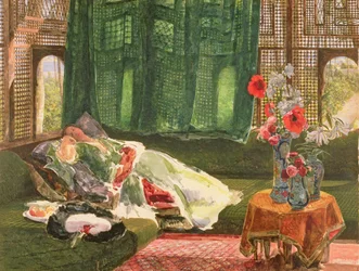 Siestan, ca 1876 (toalett och gouache över grafit)