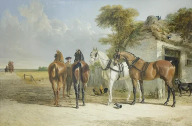 Mail coach post, J F Herring (olja på duk)