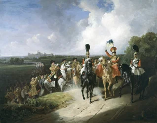 Bandet från det andra regementet av livgardet som lämnar Windsor, 1830