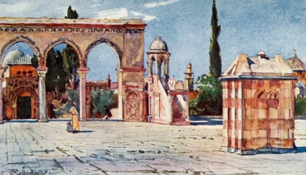 Sommarpredikstol från South Porch of Dome of the Rock, 1902.