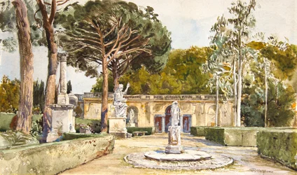 Medici-trädgårdarna, Rom (akvarell)