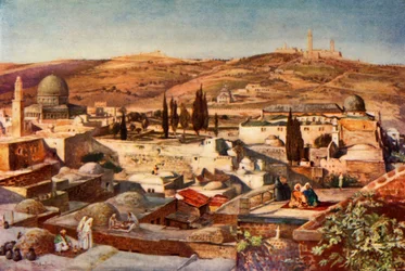 Tempelområdet och Olivberget från Sions berg, 1902.
