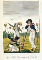 Lieu Leppars skrov, sex av hans män, av J.G. Stedman