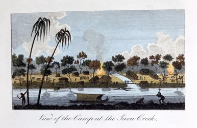 Utsikt över lägret vid Java Creek, 1813