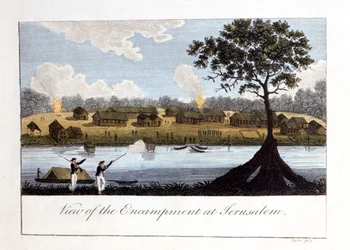 Utsikt över lägret i Jerusalem, 1813
