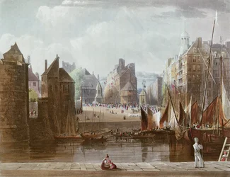 Le Havre, från "Views on the Seine", graverad av Thomas Sutherland (f.1785), utgiven av R. Ackermann (1764-1834) 1821.