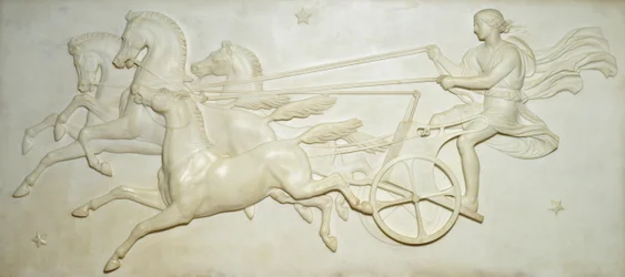 Relief av Phaeton som kör solens vagn (marmor)