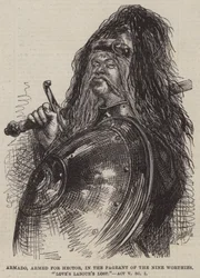 Armado, beväpnad för Hektor, i de nio värdigas skådespel, Love