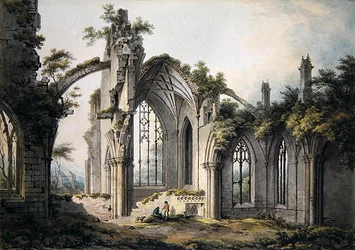 Melrose Abbey (akvarell på papper)
