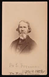 Porträtt av Dr Edward R. Foreman 1808-1885, 12 mars 1872.