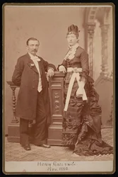 Porträtt av Henry Gass 1835-1884 och fru Emma Dibble, november 1880.