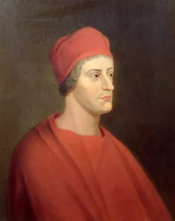 Porträtt av skådespelaren Henry Harris som Wolsey i William Shakespeares Henrik VIII, 1662