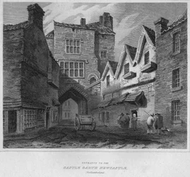 Ingången till Castle Garth Newcastle, Northumberland, 1814