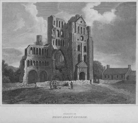Rester av Kelso Abbey Church, 1814