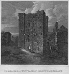 Slottet i Newcastle, Northumberland, 1814