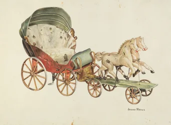 Calash och hästar, c. 1940.